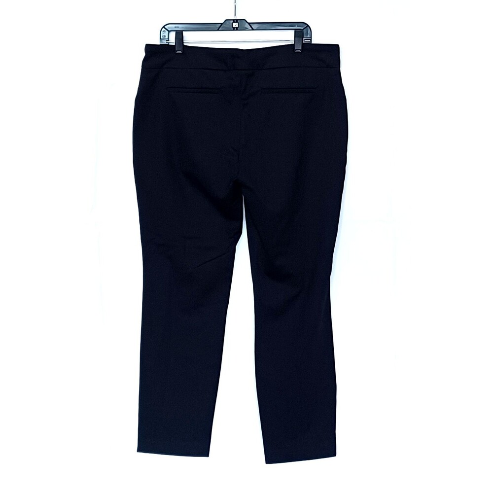 Dalia Women’s XL Black Straight Leg Dress Pants Flat Front Stretch Back Pockets - Picture 2 of 12